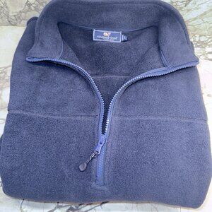 Vineyard Vines Sweater Mens Large Largo Blue 1/4 Zip Fleece Pullover